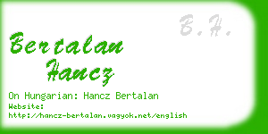bertalan hancz business card